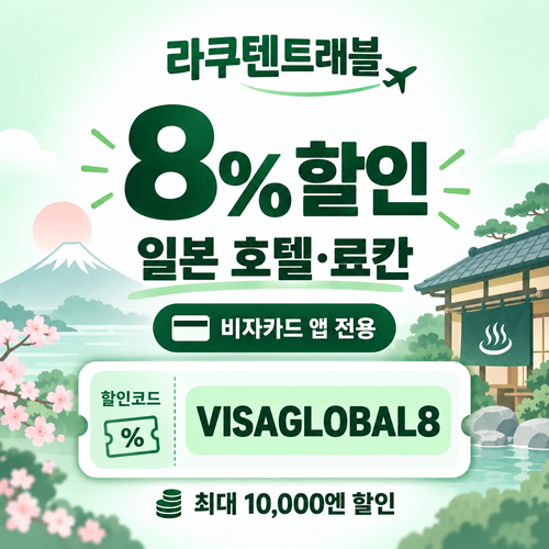 라쿠텐트래블 비자카드 8% 할인코드